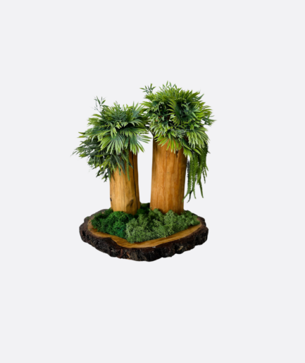 Drewniany dekor z mchem stabilizowanym