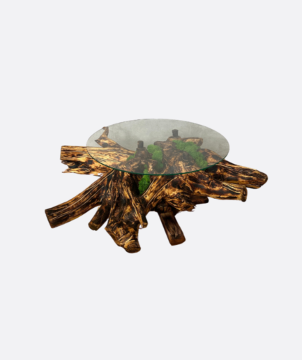 Stolik kawowy ze stabilizowaym mchem